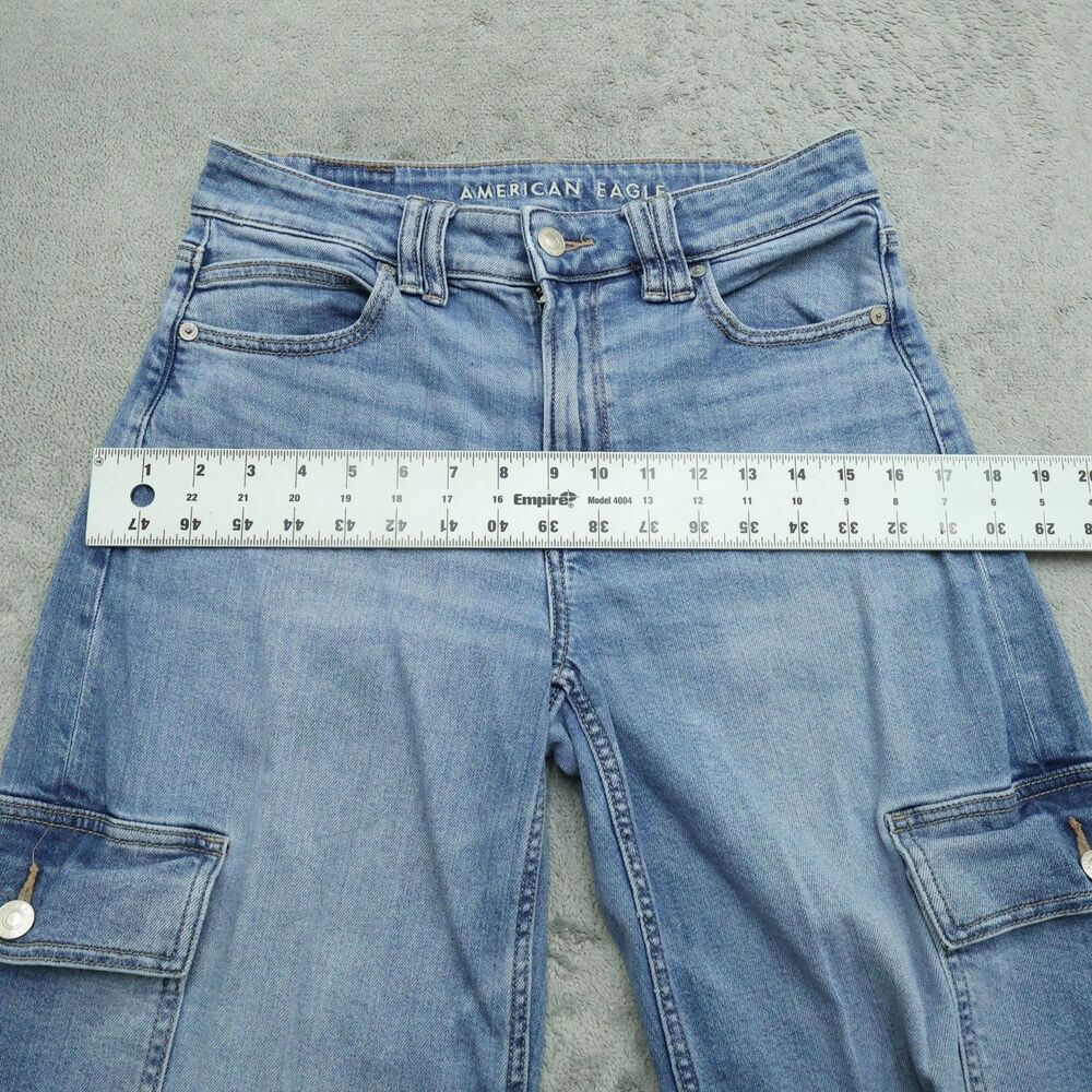 American Eagle Jeans Women's 2R Super High-Rise Baggy Wide-Leg Denim 31" Inseam - Picture 8 of 16
